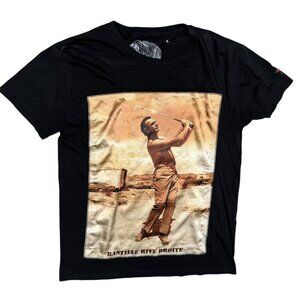 Bastille Vintage Golfer TShirt Silk Patch Made in Italy Cotton Black Large